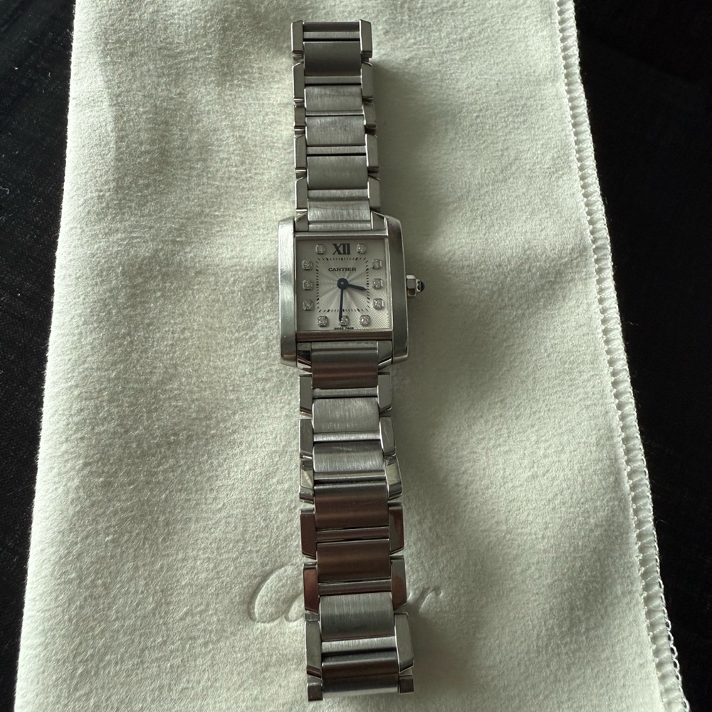 Cartier Silver Watch with Blue Accents - Picture 7 of 16